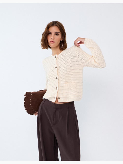Giacca lavorata a maglia con texture, mo fashion - Kiabi Giacca lavorata a maglia con texture, mo fashion - Kiabi