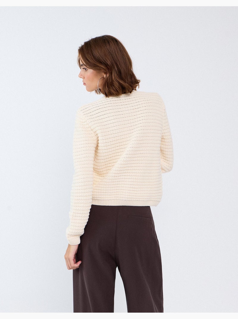 Giacca lavorata a maglia con texture, mo fashion Ecru - Kiabi