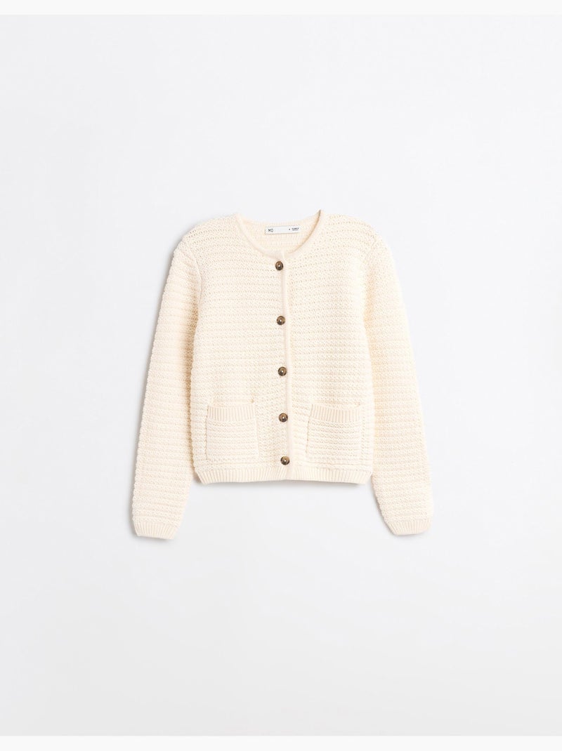Giacca lavorata a maglia con texture, mo fashion Ecru - Kiabi