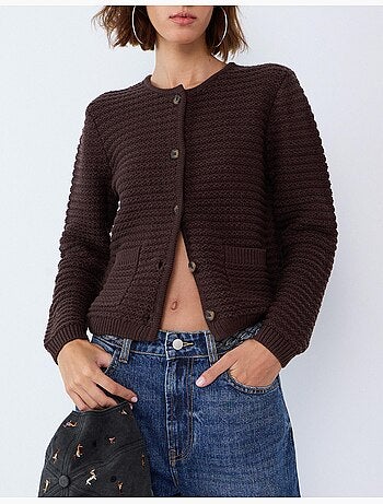 Giacca lavorata a maglia con texture, mo fashion