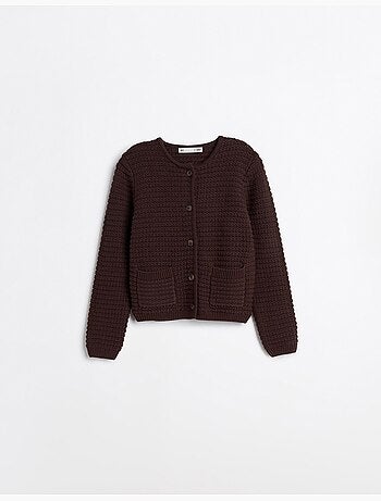 Giacca lavorata a maglia con texture, mo fashion