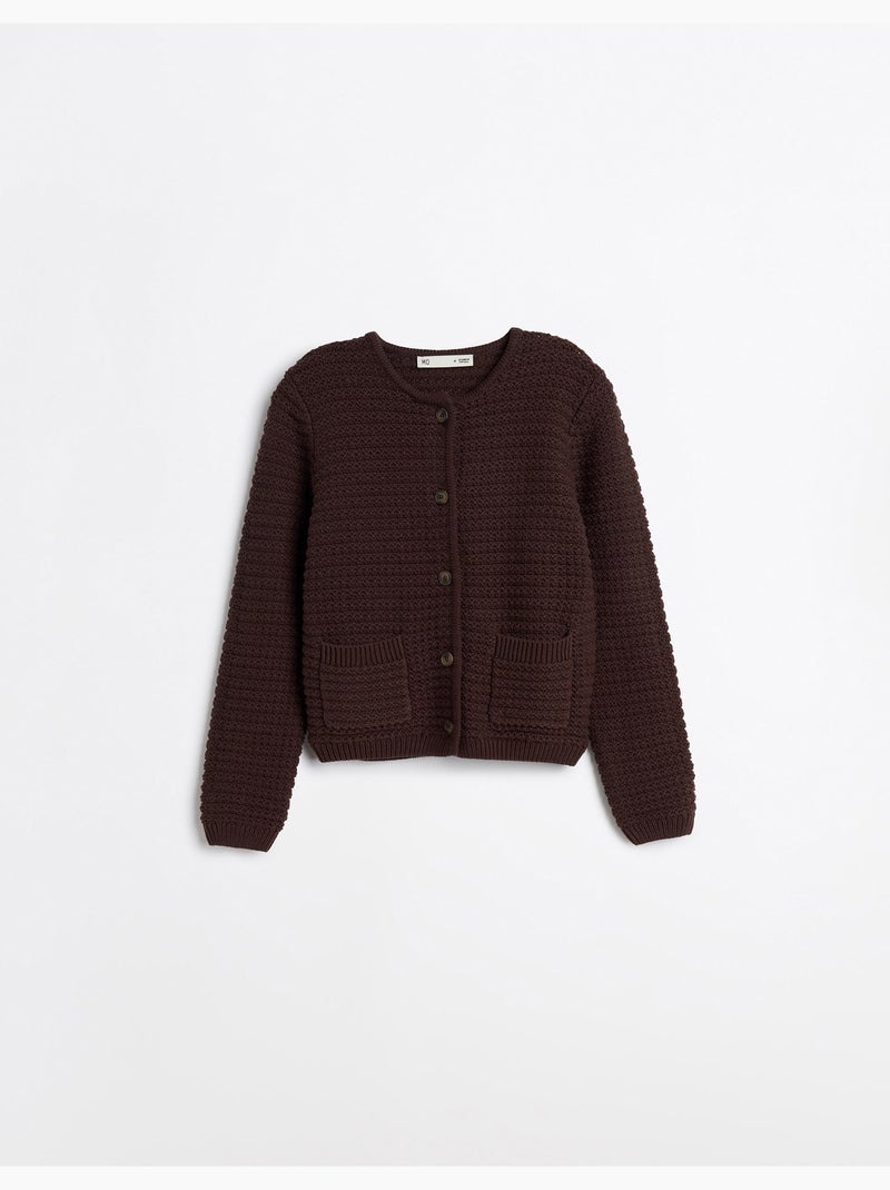Giacca lavorata a maglia con texture, mo fashion Marrone - Kiabi