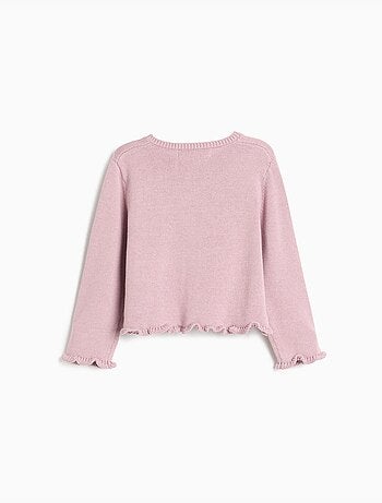 Giacca lavorata a maglia con volant, mo fashion