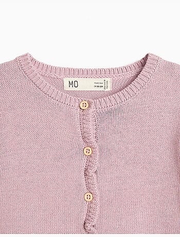 Giacca lavorata a maglia con volant, mo fashion
