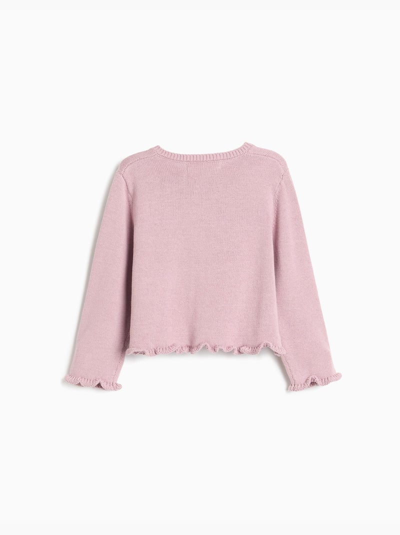Giacca lavorata a maglia con volant, mo fashion Rosa - Kiabi