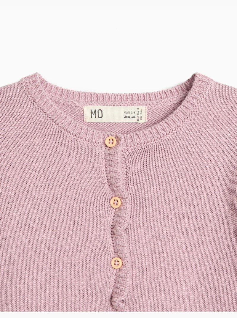 Giacca lavorata a maglia con volant, mo fashion Rosa - Kiabi