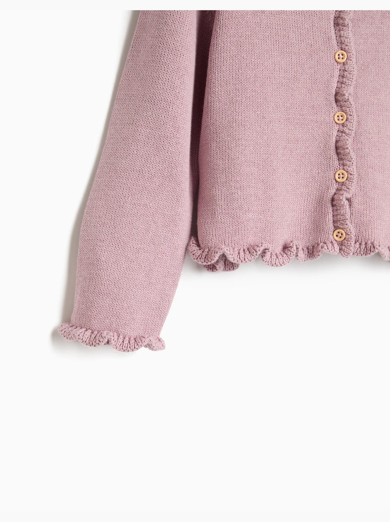 Giacca lavorata a maglia con volant, mo fashion Rosa - Kiabi