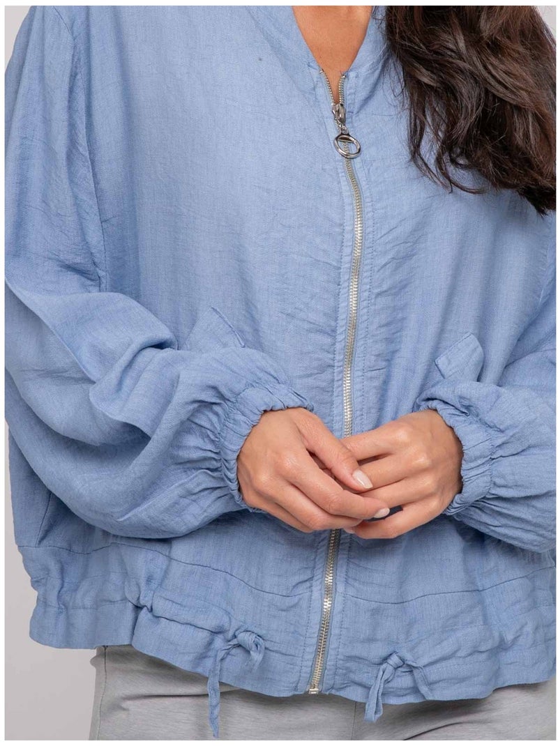 Giacca leggera con zip ULEO Blu - Kiabi