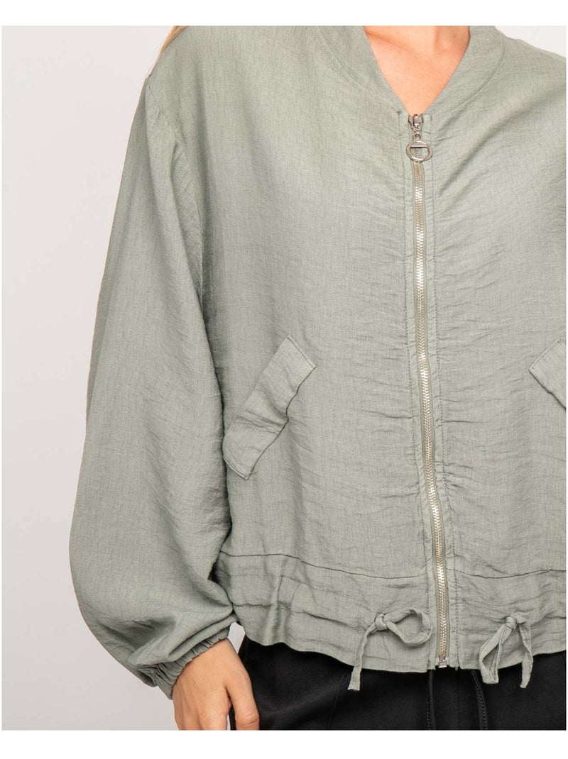 Giacca leggera con zip ULEO Cachi - Kiabi
