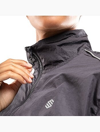 Giacca leggera da corsa da donna fitness donna ueno dark gray