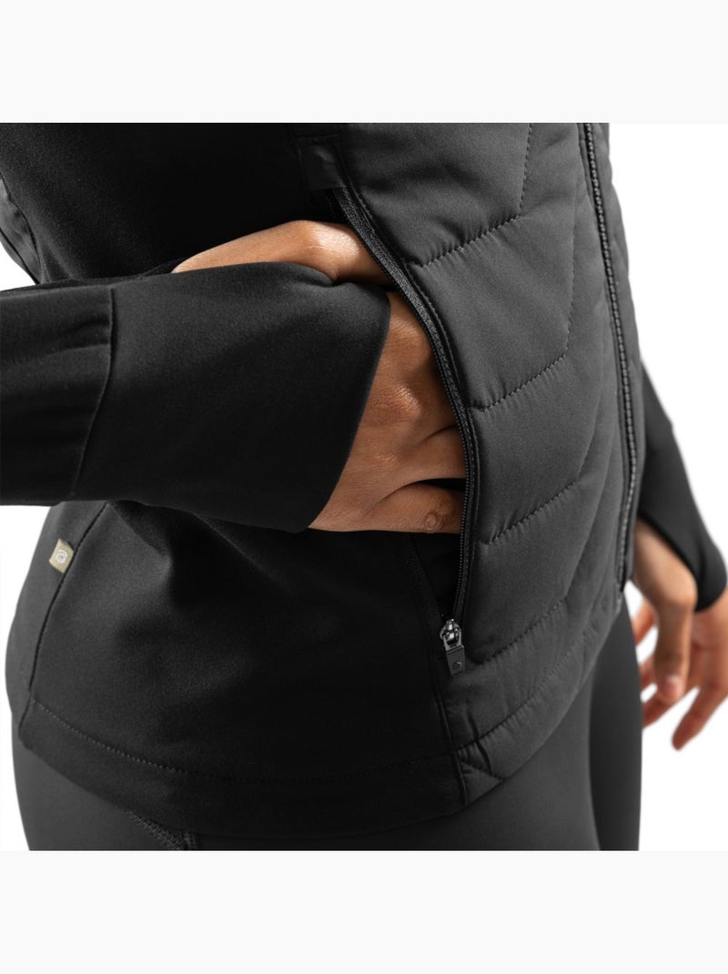 Giacca leggera isolante da allenamento da donna fitness donna resolve Nero - Kiabi