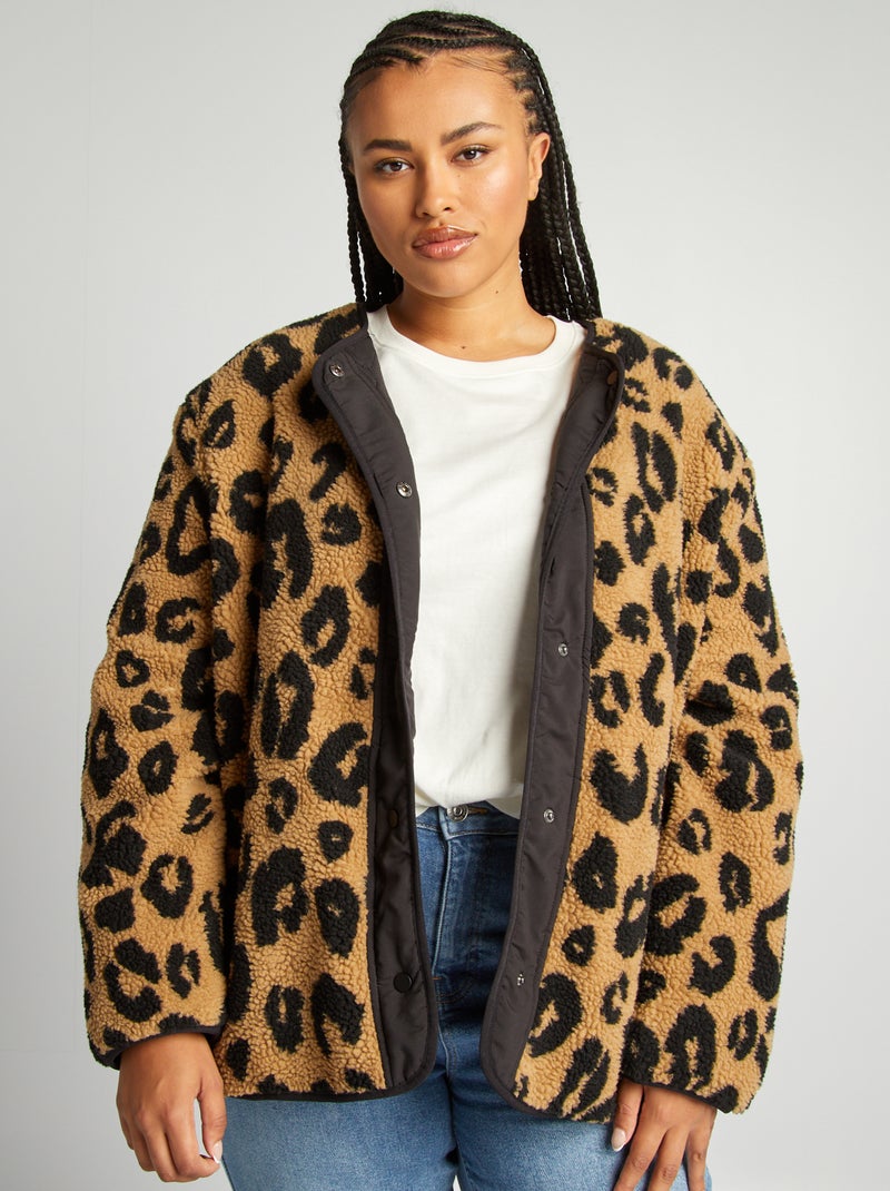 Giacca leopardata double face BIANCO - Kiabi
