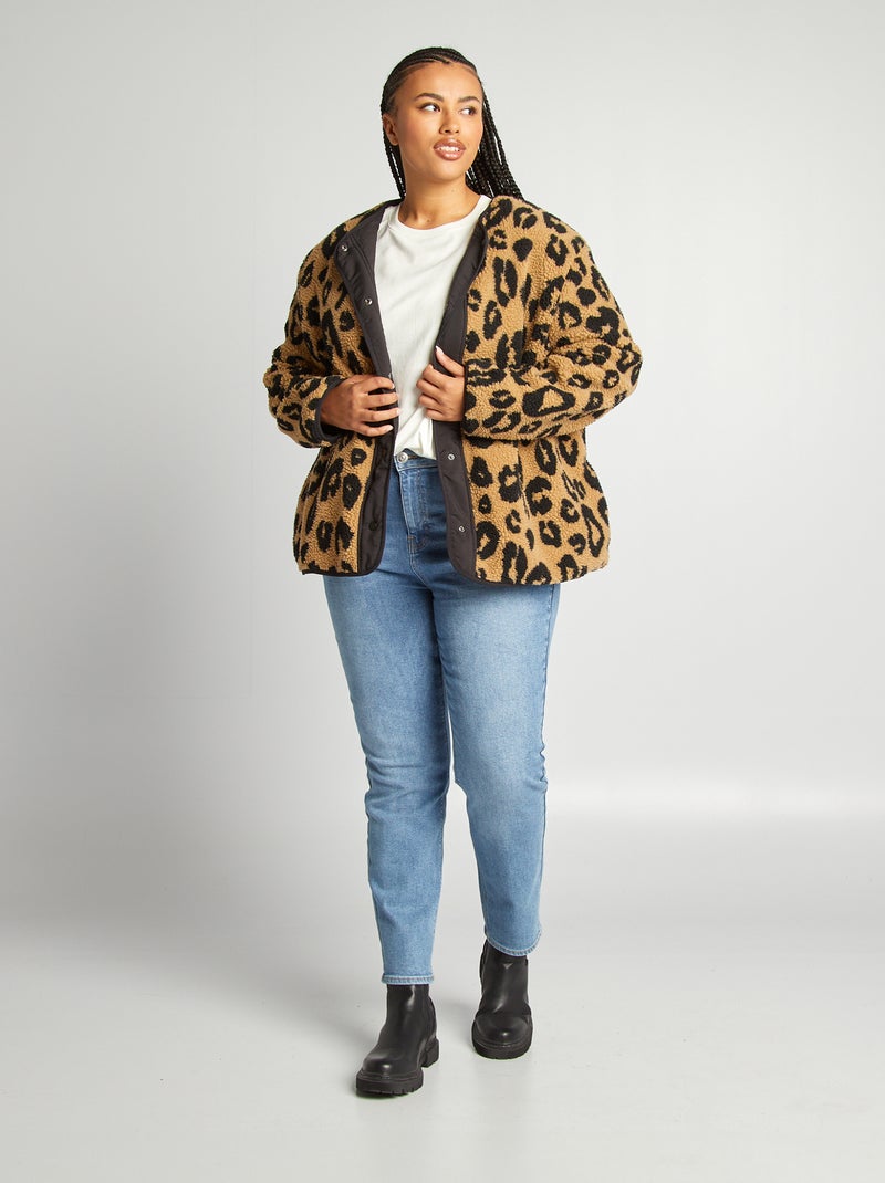 Giacca leopardata double face BIANCO - Kiabi