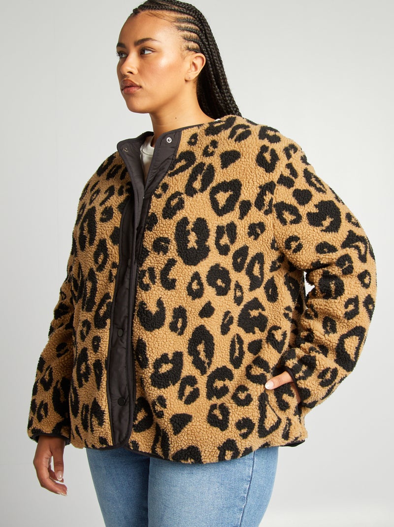 Giacca leopardata double face BIANCO - Kiabi