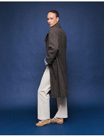 Giacca lunga a quadri, mo fashion