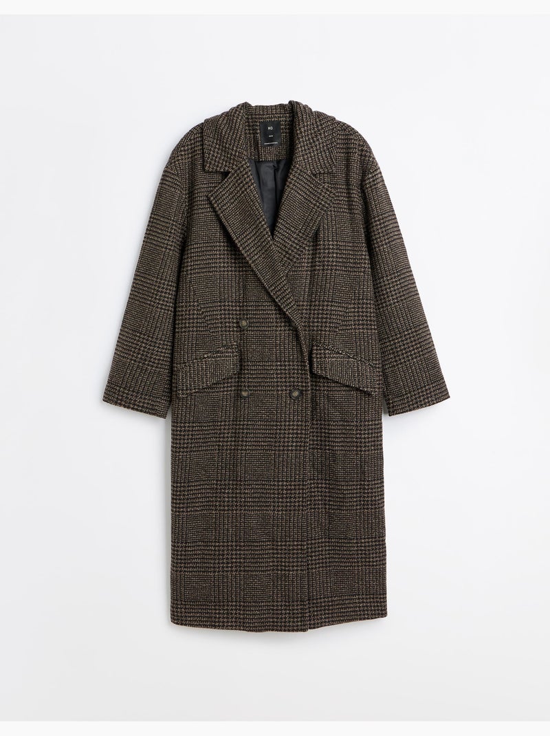 Giacca lunga a quadri, mo fashion Marrone - Kiabi