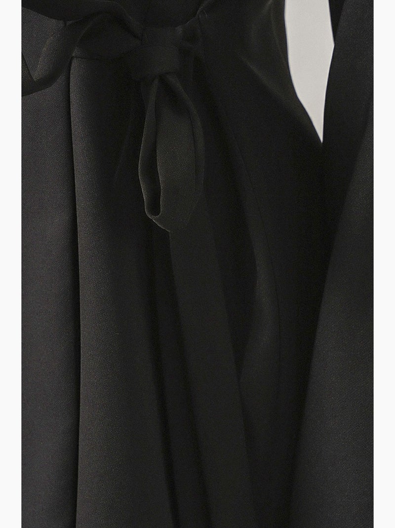 Giacca lunga con cintura e scollo a v bdart Nero - Kiabi
