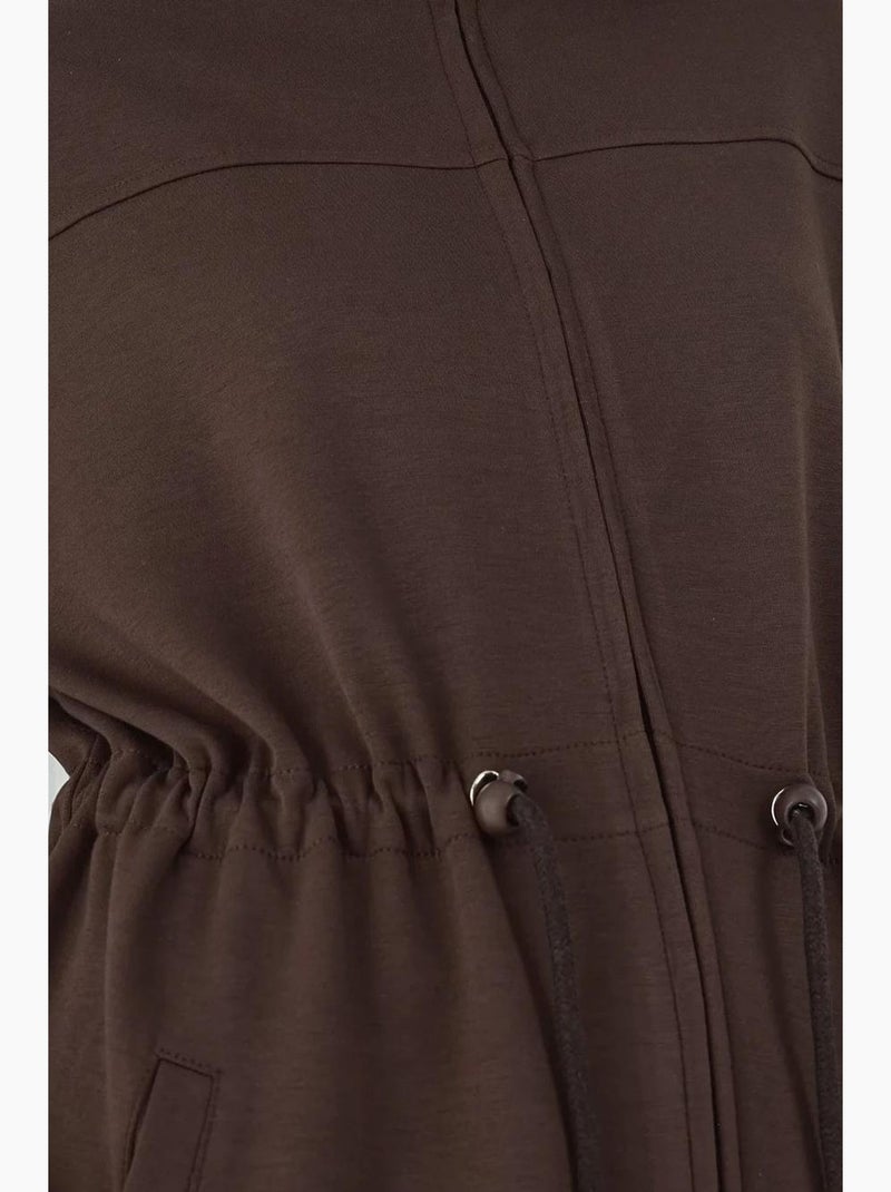 Giacca lunga effetto modal con vita regolabile hiccup Marrone scuro - Kiabi