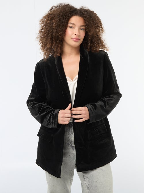 Giacca lunga in velluto satinato - Kiabi Giacca lunga in velluto satinato - Kiabi