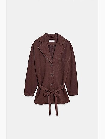 Giacca lunga oversize con cintura dilvin