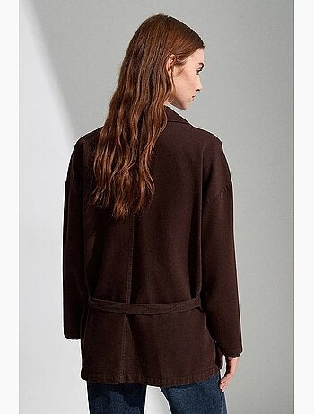 Giacca lunga oversize con cintura dilvin