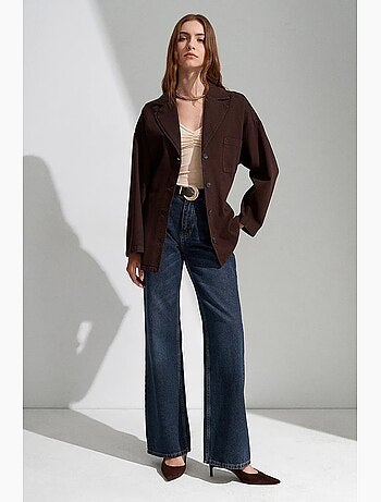 Giacca lunga oversize con cintura dilvin