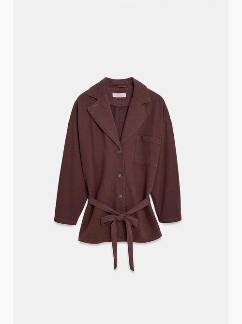 Giacca lunga oversize con cintura dilvin - Kiabi