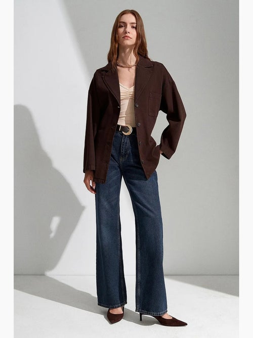 Giacca lunga oversize con cintura dilvin - Kiabi