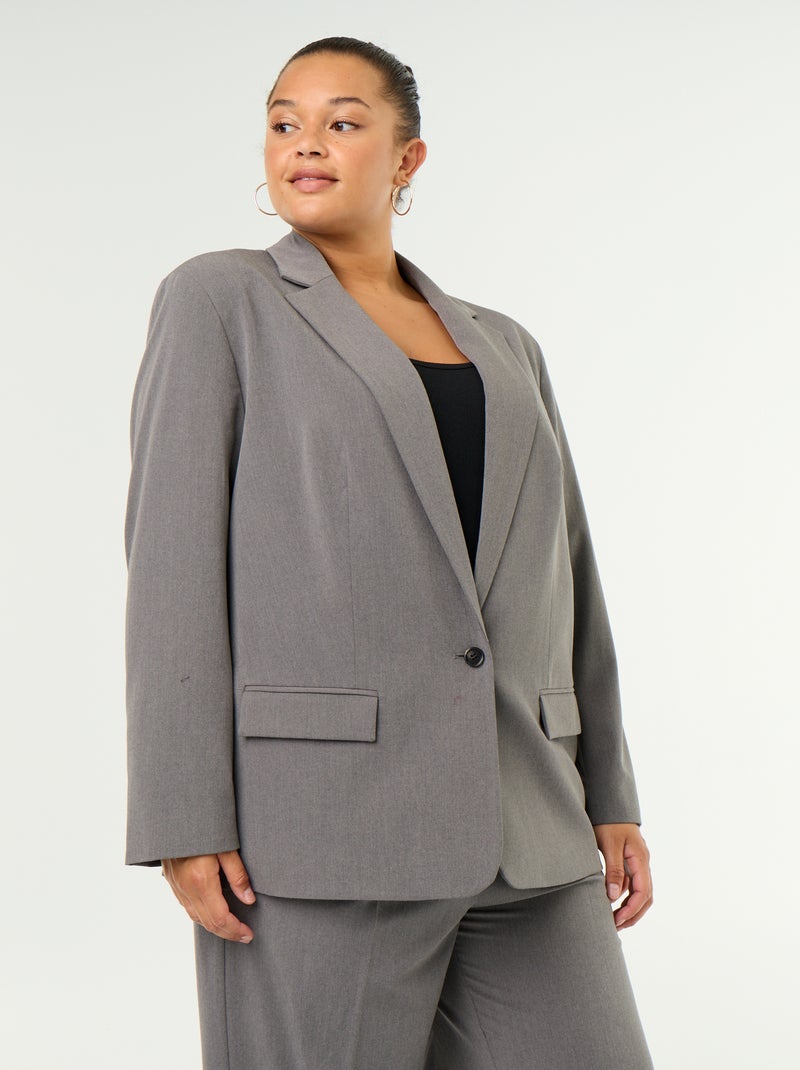 Giacca lunga sartoriale Grigio - Kiabi