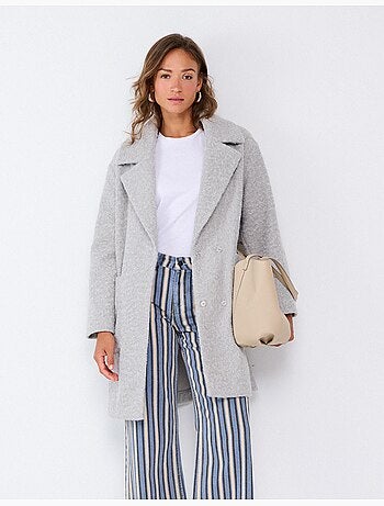 Giacca midi effetto bouclé, mo fashion