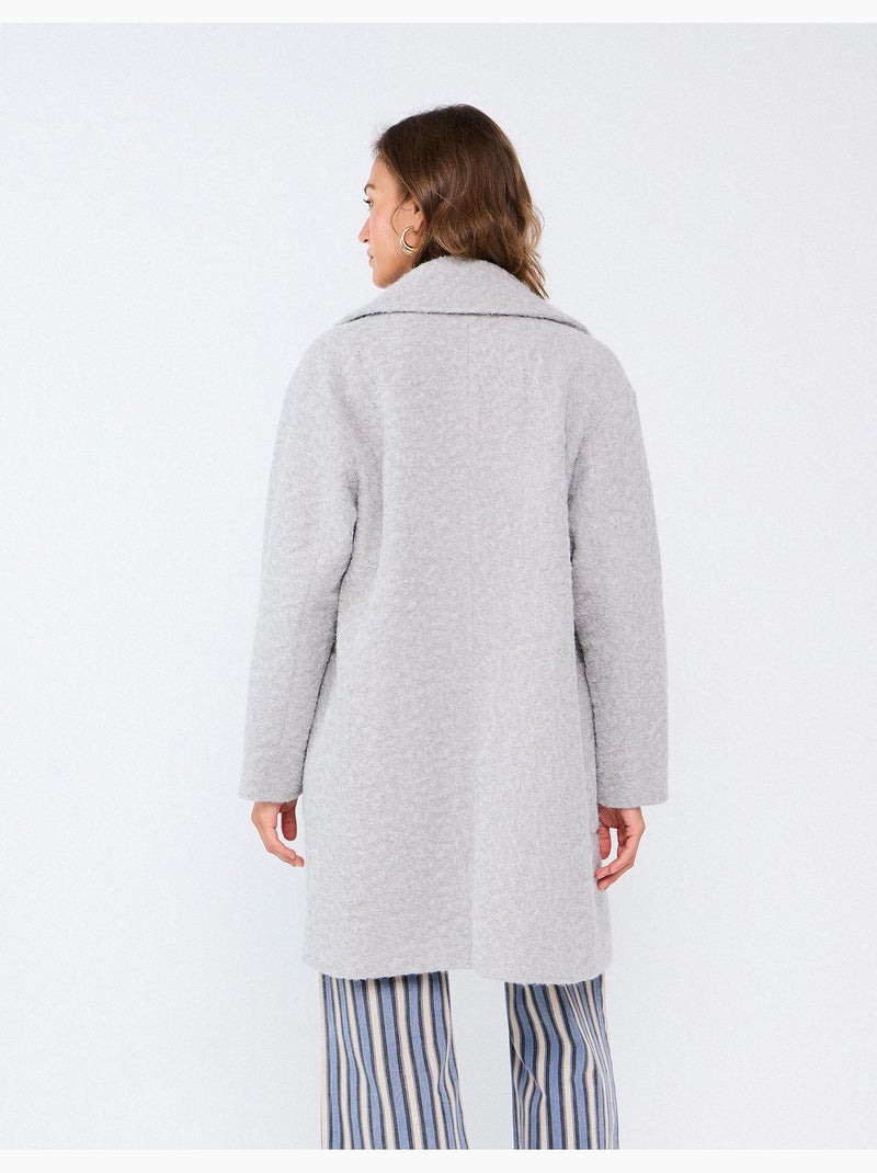 Giacca midi effetto bouclé, mo fashion Grigio - Kiabi