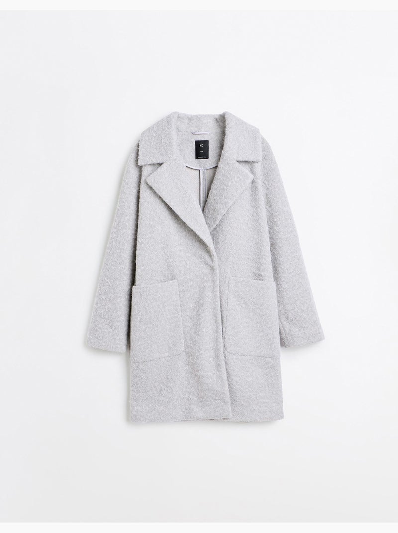 Giacca midi effetto bouclé, mo fashion Grigio - Kiabi