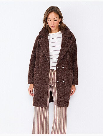 Giacca midi effetto bouclé, mo fashion