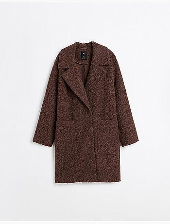 Giacca midi effetto bouclé, mo fashion