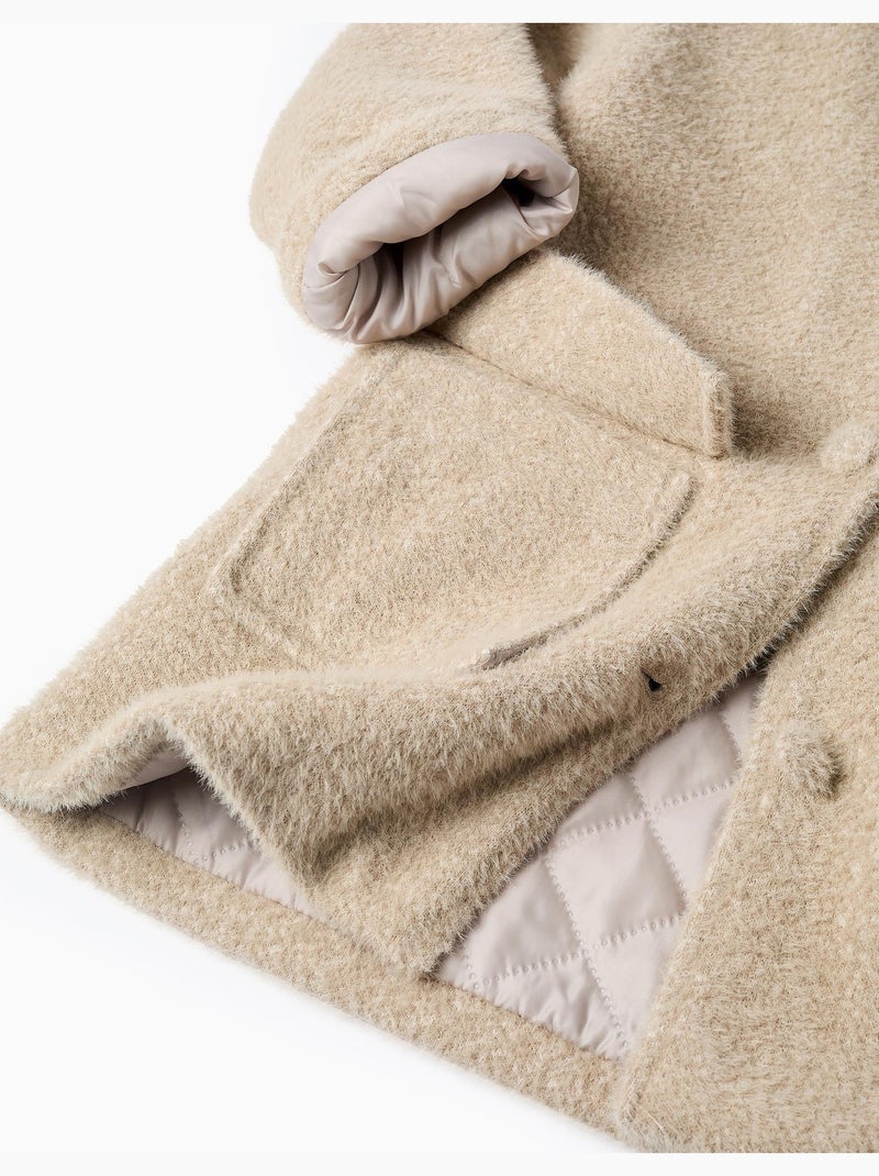 Giacca morbida con bottoni Beige - Kiabi