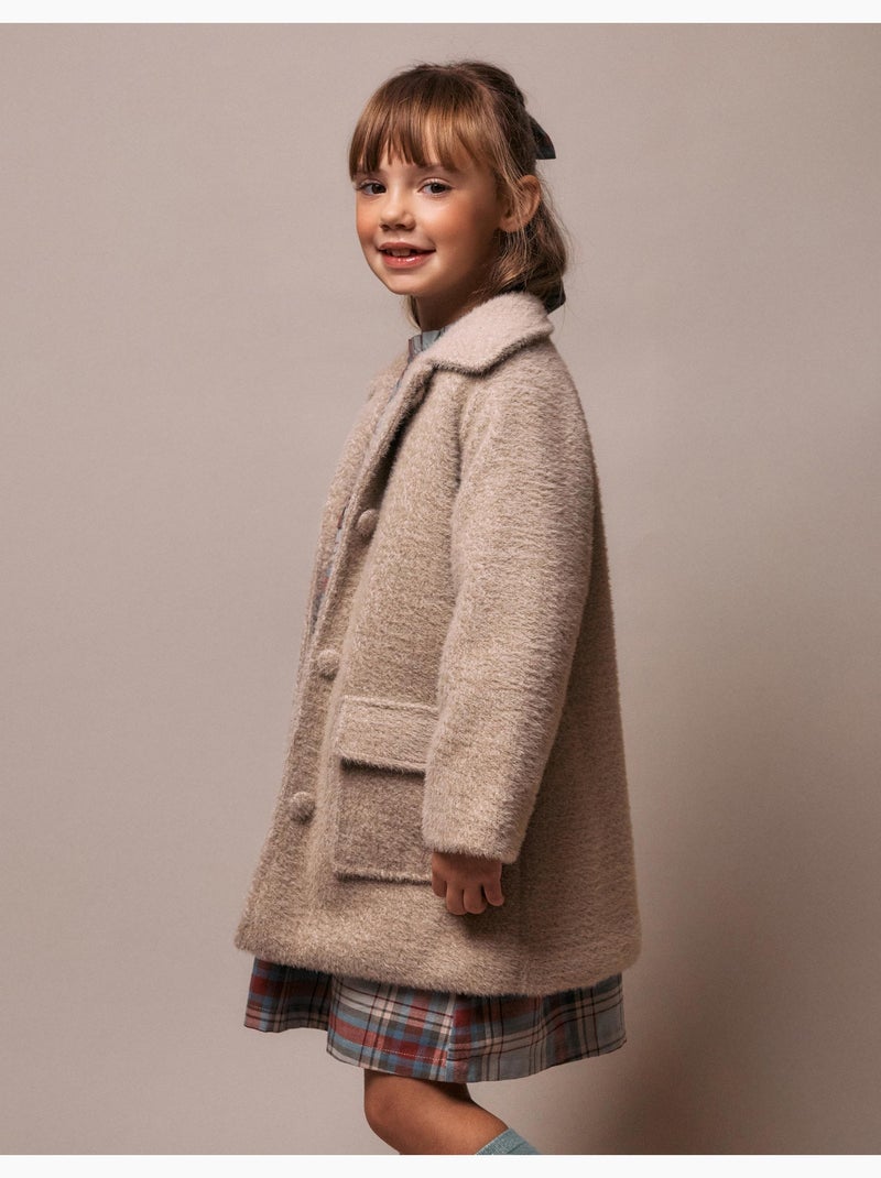 Giacca morbida con bottoni Beige - Kiabi