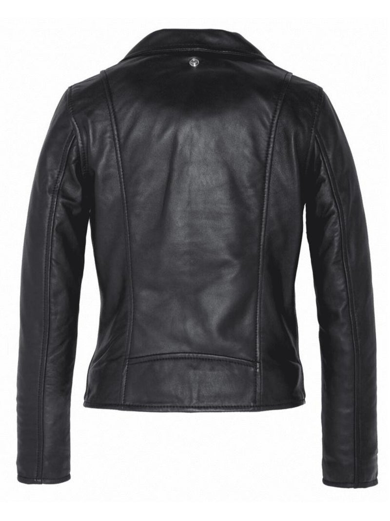 Giacca Moto Donna Schott in Pelle Nero - Kiabi