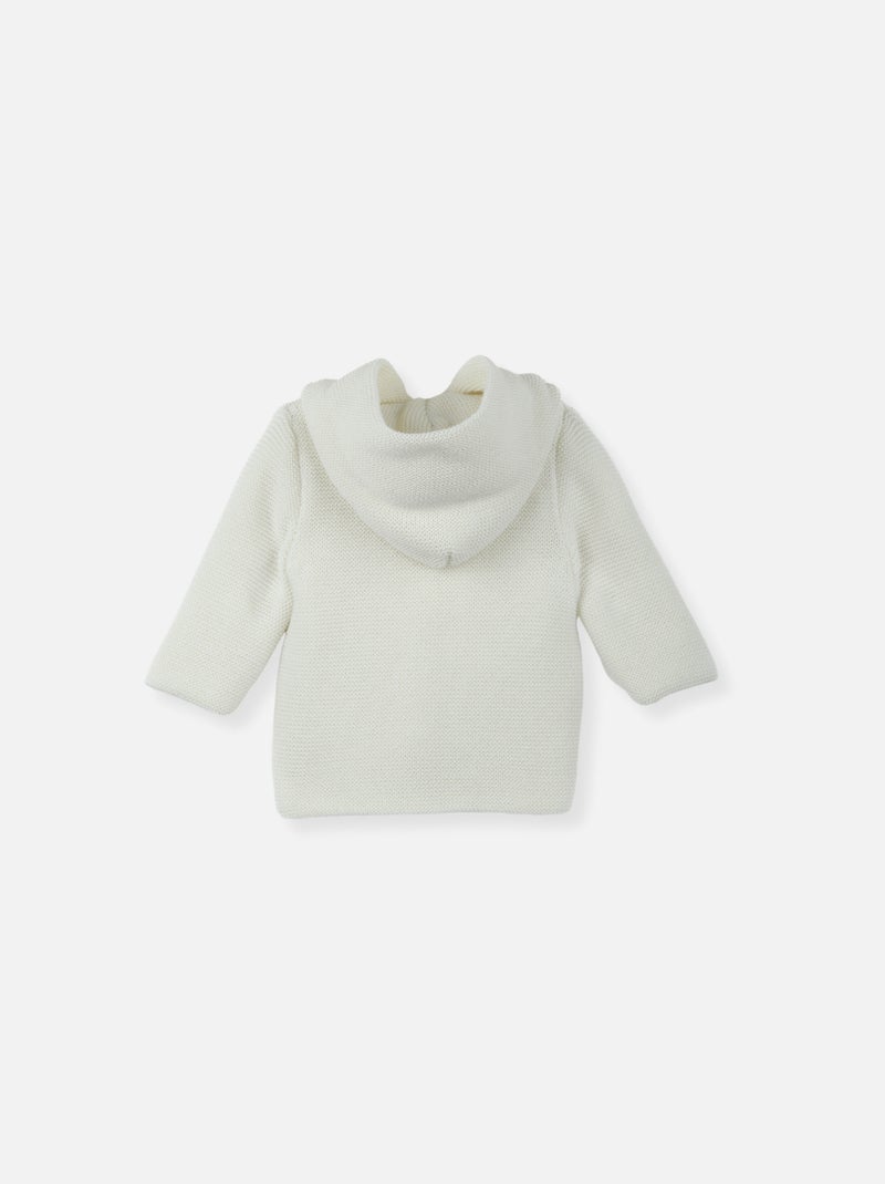 Giacca neonato 50% cotone biologico 50% poliestere riciclato Ecru - Kiabi