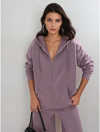 Giacca oversize con cappuccio e zip busem