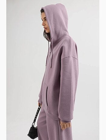 Giacca oversize con cappuccio e zip busem