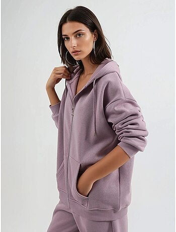 Giacca oversize con cappuccio e zip busem