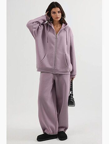 Giacca oversize con cappuccio e zip busem