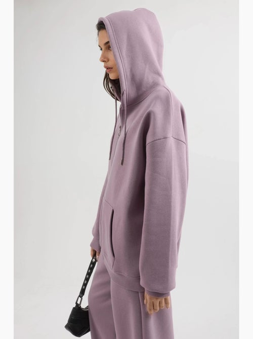 Giacca oversize con cappuccio e zip busem - Kiabi Giacca oversize con cappuccio e zip busem - Kiabi