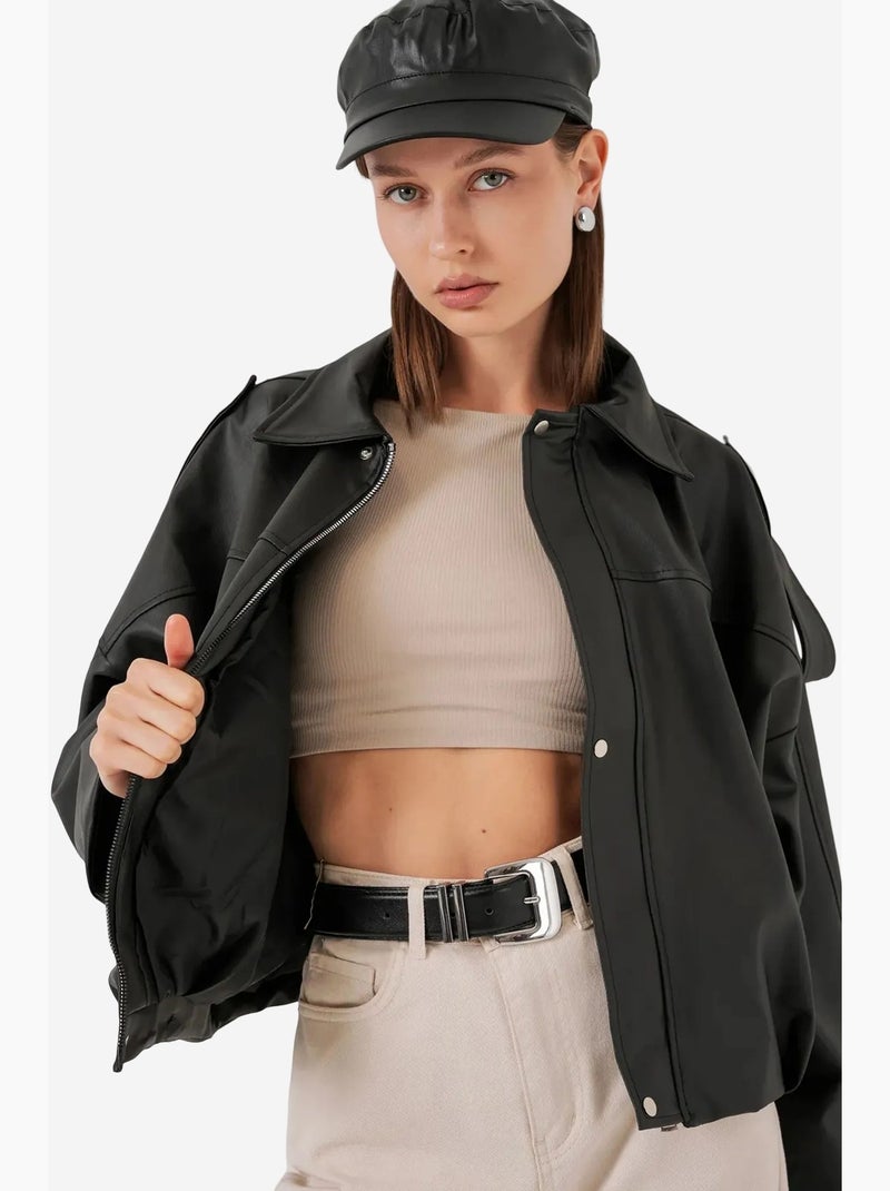 Giacca oversize con zip bdart Grigio nero - Kiabi