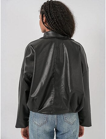 Giacca oversize in ecopelle con cintura bdart