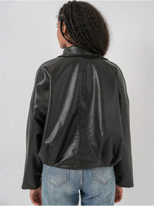 Giacca oversize in ecopelle con cintura bdart - Kiabi Giacca oversize in ecopelle con cintura bdart - Kiabi