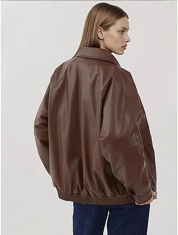 Giacca oversize in ecopelle con tasche hiccup