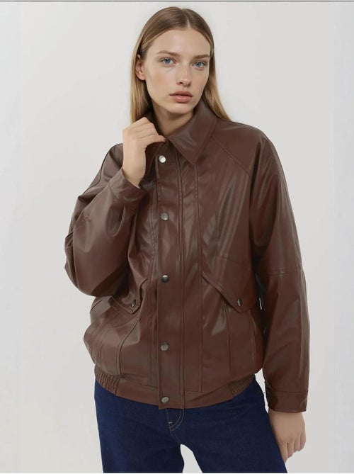 Giacca oversize in ecopelle con tasche hiccup - Kiabi
