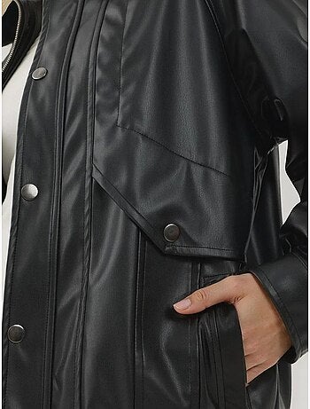 Giacca oversize in ecopelle con tasche hiccup
