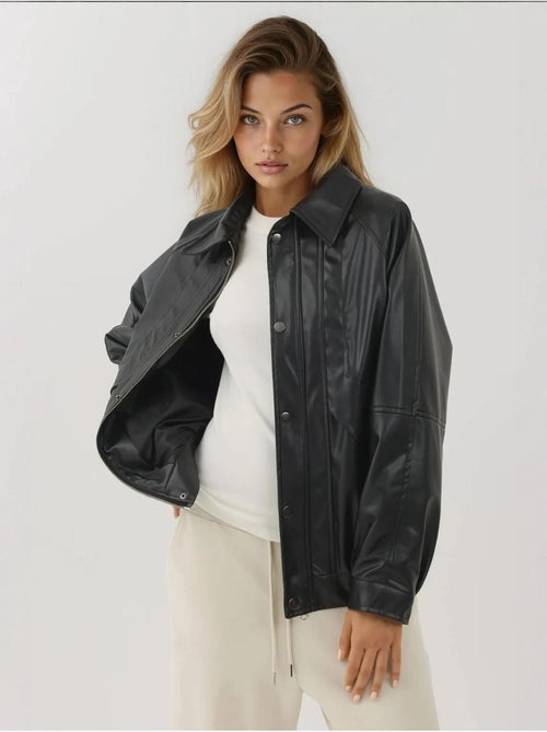 Giacca oversize in ecopelle con tasche hiccup - Kiabi